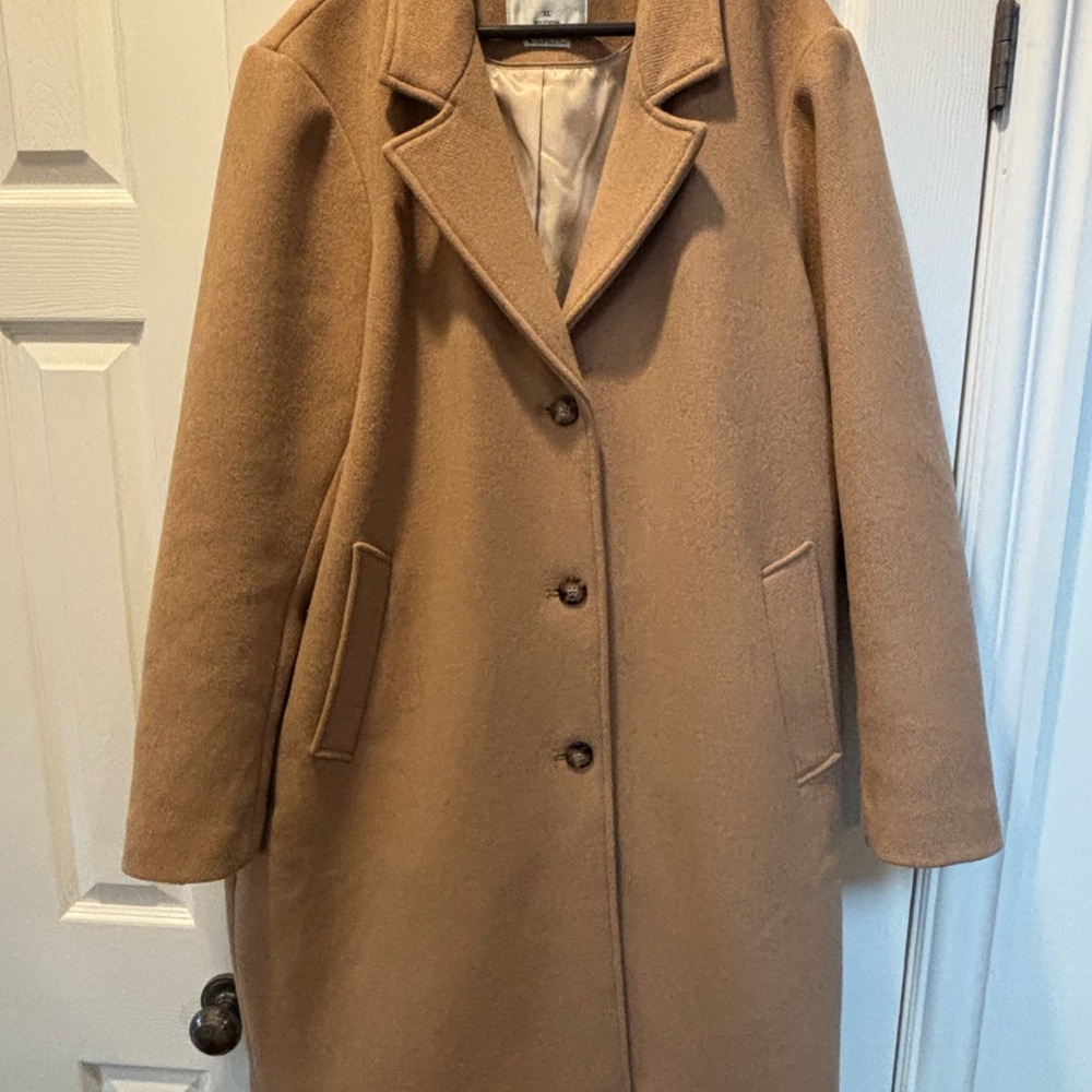 Abercrombie & Fitch “Dad Coat” – Camel Wool Blend (XL)